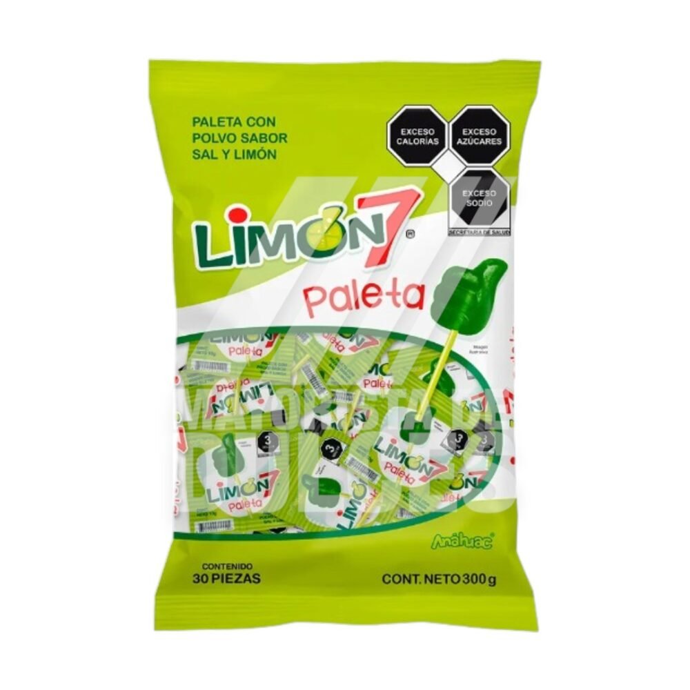 Anahuac Paleta LIMÓN 7 bolsa con 30 piezas