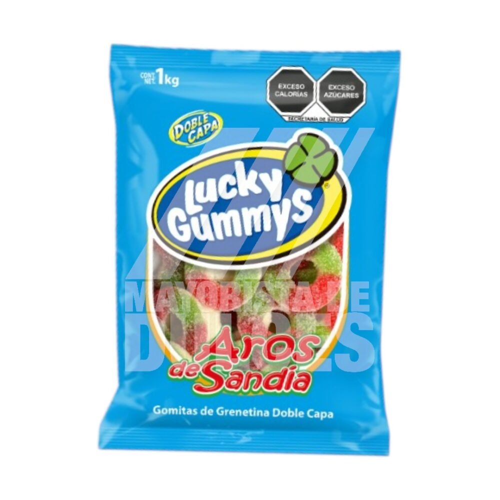 Cuanda gomita Lucky Gummys Aros de Sandía bolsa con 1 kilo