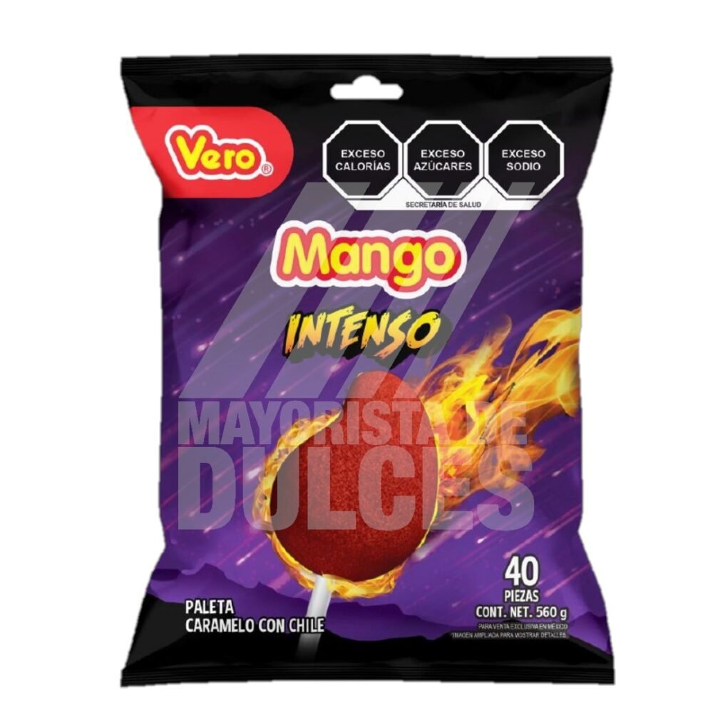 Dulces Vero Paleta Mango INTENSO bolsa con 40 piezas