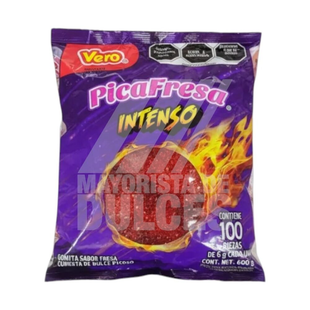 Dulces Vero Pica Goma Fresa INTENSO bolsa con 100 piezas