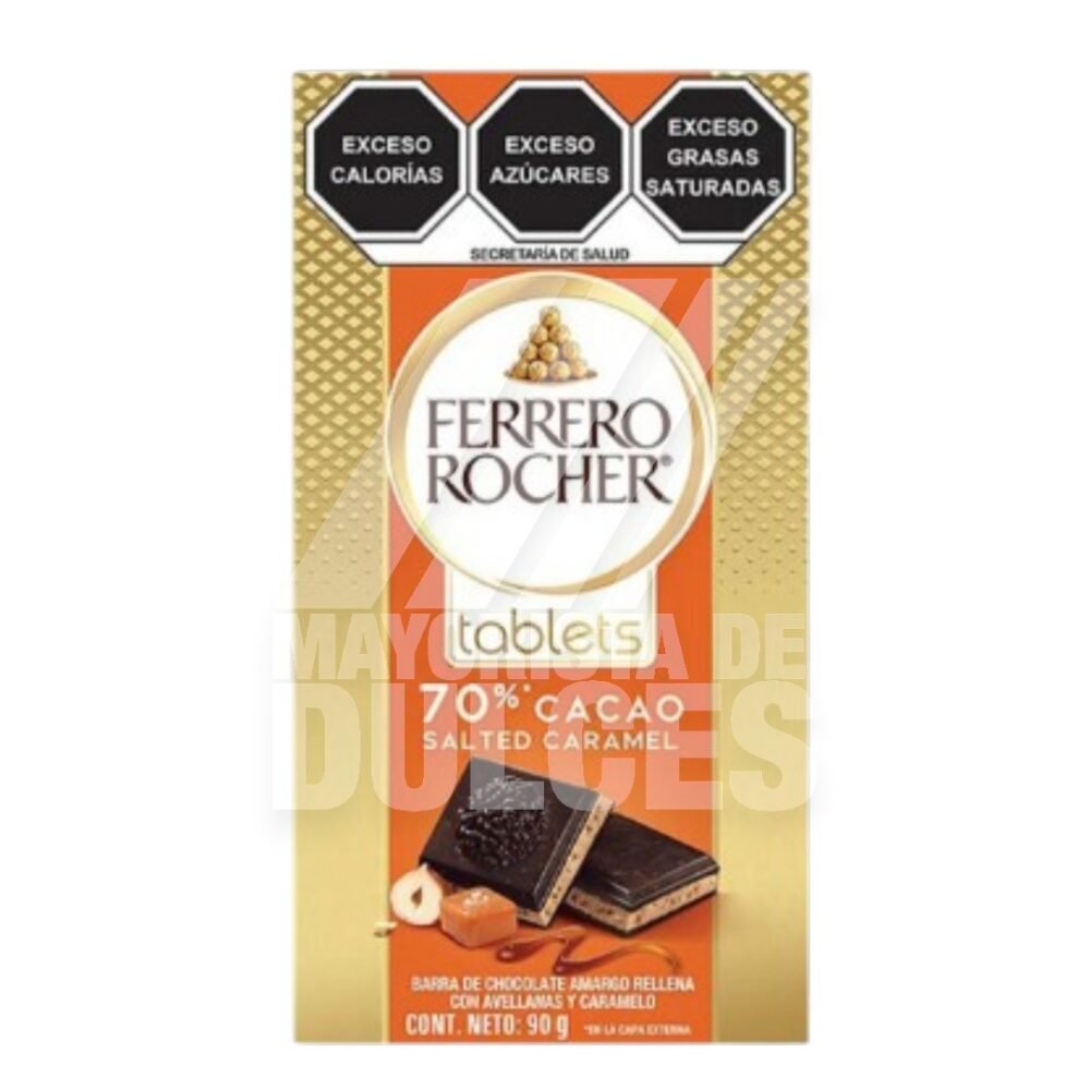 Ferrero Rocher Tablets Barra de Chocolate 70% con Caramelo con 90g