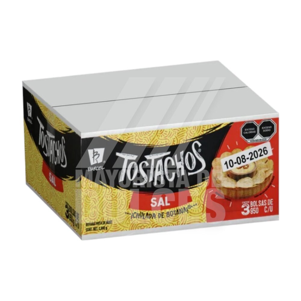 Barcel botana TOSTACHOS caja con 3 Bolsas de 950g