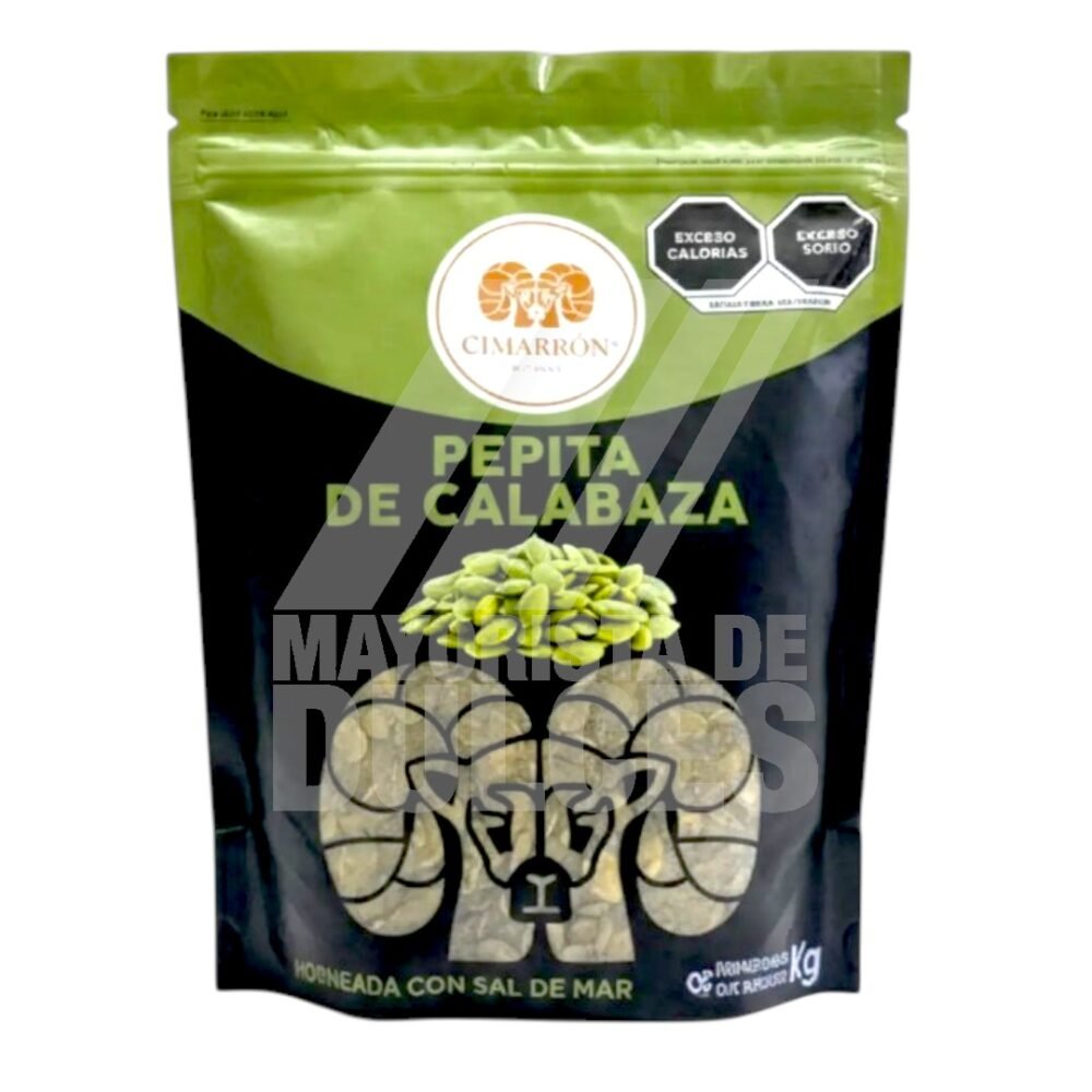Cimarrón botana Pepita de Calabaza bolsa con 1 kilo
