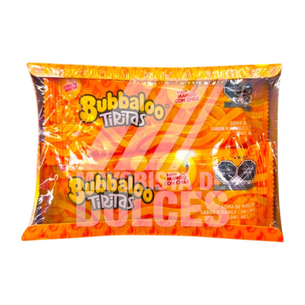 Adams Bubbaloo Tiritas Mango paquete con 8 piezas