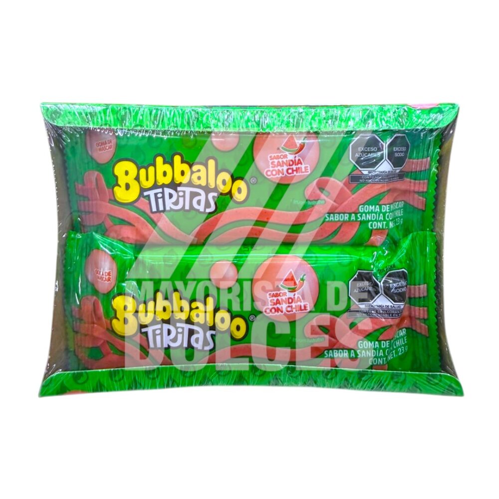 Adams Bubbaloo Tiritas Sandía con Chile paquete con 8 piezas