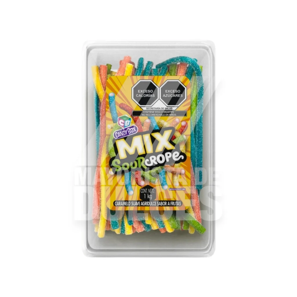 Candy Box Caramelo Suave Mix Sour Rop estuche con 1 kilo