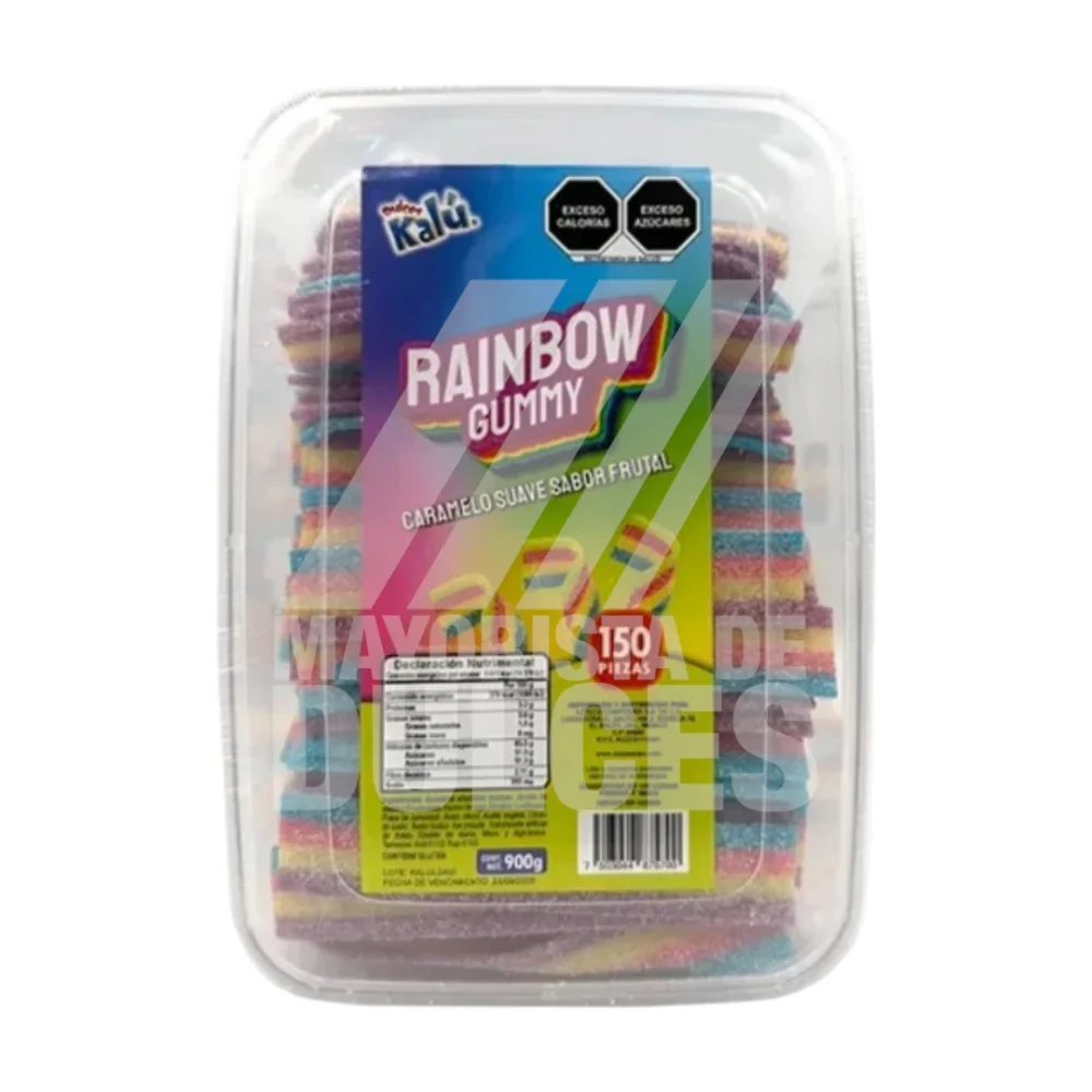 Kalú Gummy Rainbow tupper con 900g