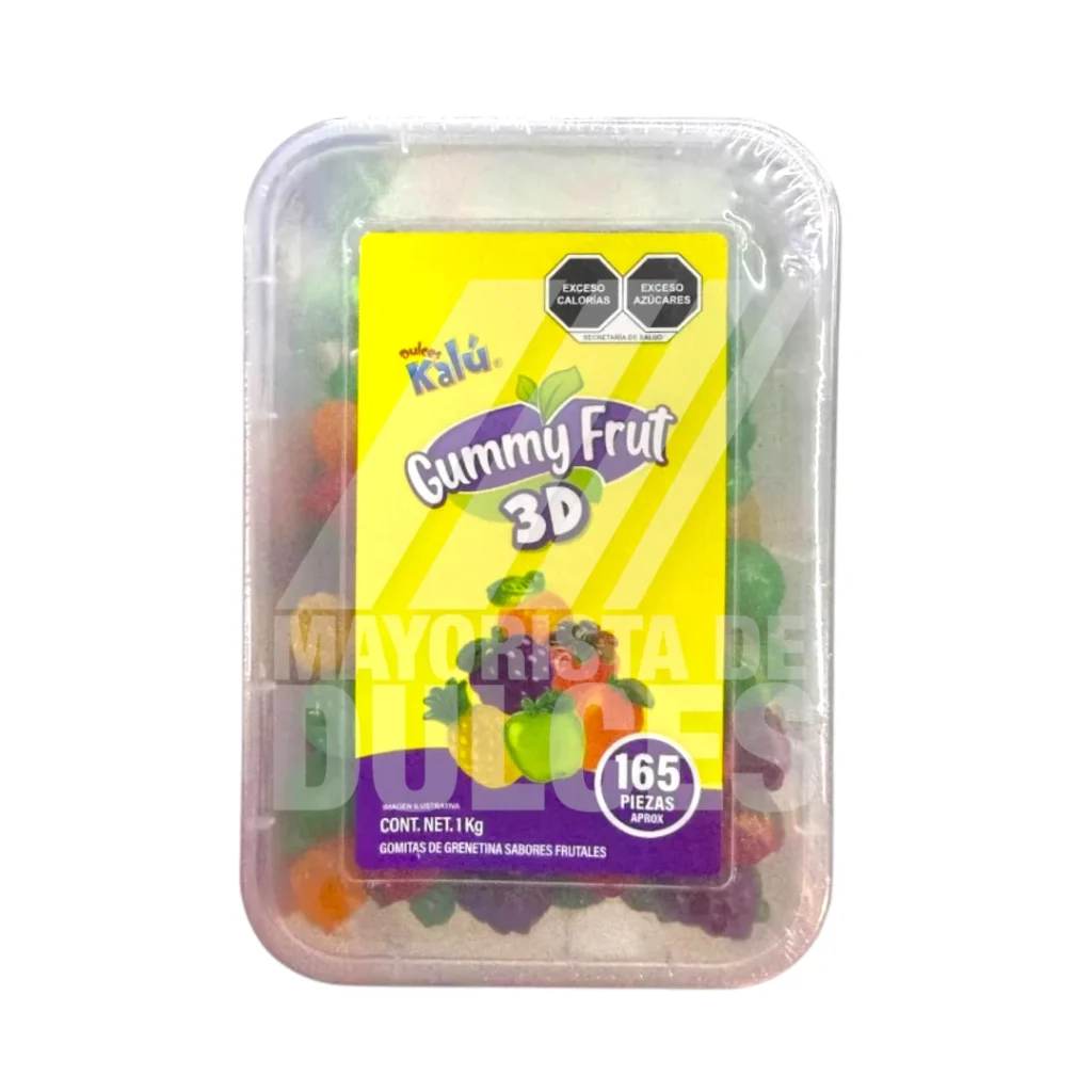 Kalú Gummy Fruit 3D Tupper con 1 kilo
